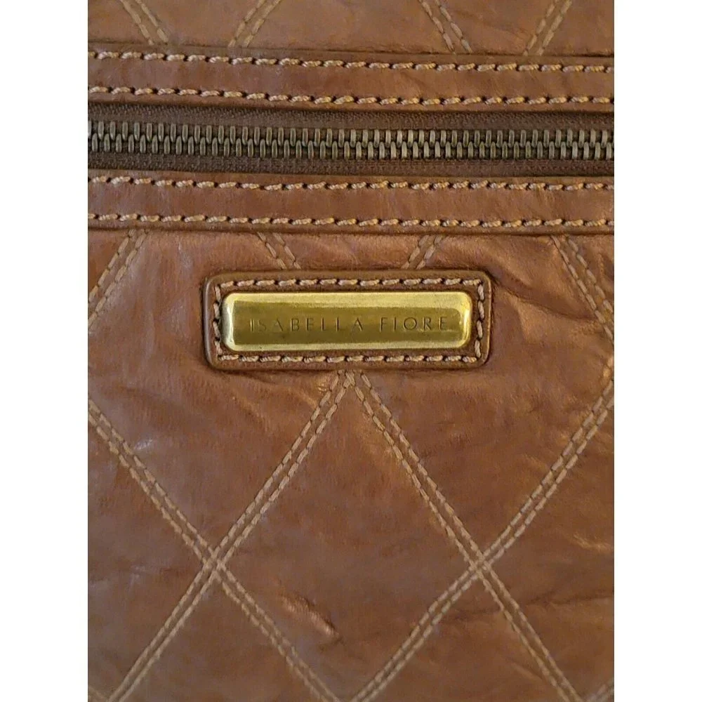 Isabella Fiore Twist Sis Skylar Leather Bag In Chocolate Brown